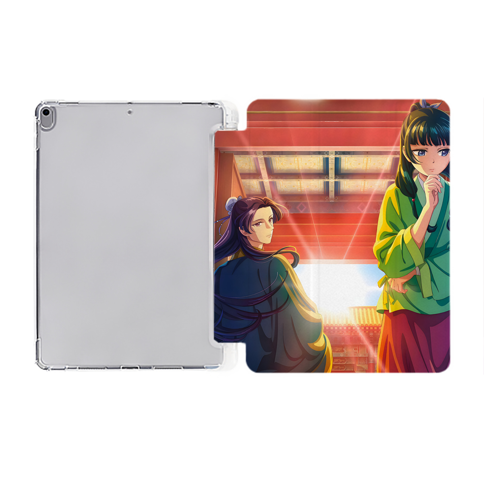 （画像用） 薬屋のひとりごと The Apothecary Diaries IPad ケース ペン収納付き 三つ折りスタンド PUレザー×シリコン 対応機種9.5/10.5/10.9インチ